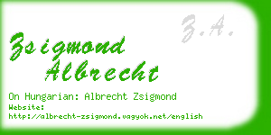 zsigmond albrecht business card